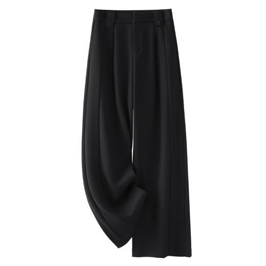 丁摩 灰色毛呢西装裤女秋冬款新款高腰垂感阔腿裤宽松显瘦直筒裤子5ZF-51299 商品图2