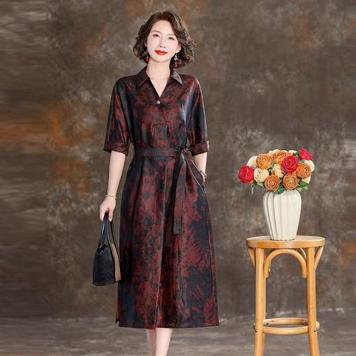 宽松香云纱高端女装连衣裙春夏新款新中式大码桑蚕丝真丝旗袍裙女 商品图0