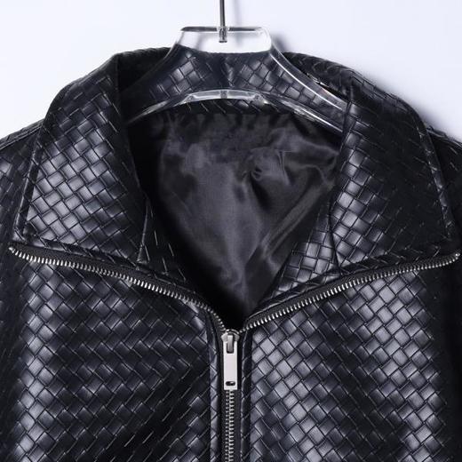 T25326SDSA男士秋冬新款痞帅男装复古皮衣格子拉链立领夹克百搭时尚外套 商品图2