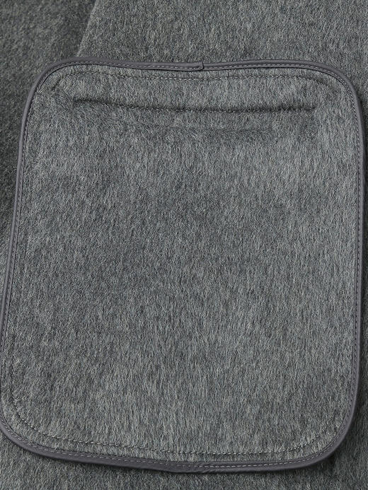 深灰色叠搭披肩毛呢外套女 秋冬时尚宽松短款 气质百搭毛呢大衣 商品图4