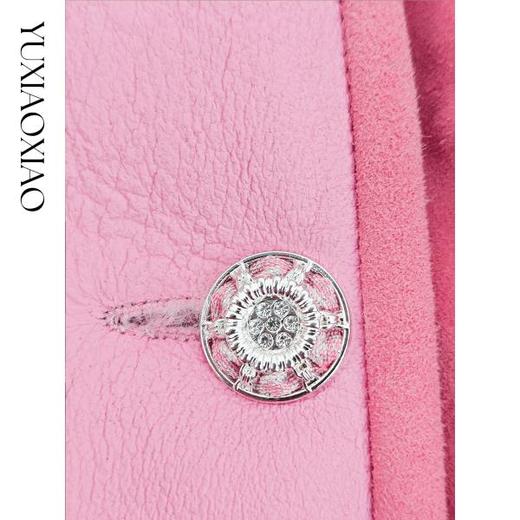 余潇潇【树莓泡芙】轻奢时尚90白鹅绒羊皮革翻领宽松短款皮草羽绒服 商品图2