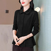 XMZ1068时尚收腰雪纺衬衫女士长袖秋装新款洋气质衬衣小个子修身短款上衣 商品缩略图3