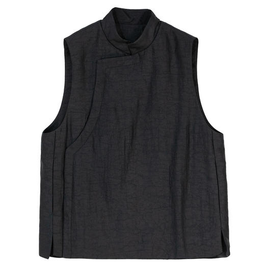 牧衣游原创 重磅25姆米香云纱龟裂纹马夹复古文艺新中式开衫 岁缂 商品图4