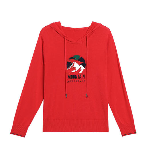 A5305--ALF印花短款连帽女士针织衫套头卫衣衫2025年新款秋季时尚气质上衣 商品图4