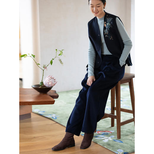 牧衣游原创 重磅进口澳毛毛呢裤子女保暖舒适纯羊毛休闲裤 知芯愈 商品图2