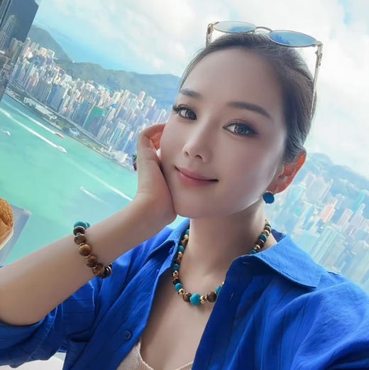 GAONAS碧金缠云 时尚度假风贵气12mm金色珠项链11616XGO 商品图2