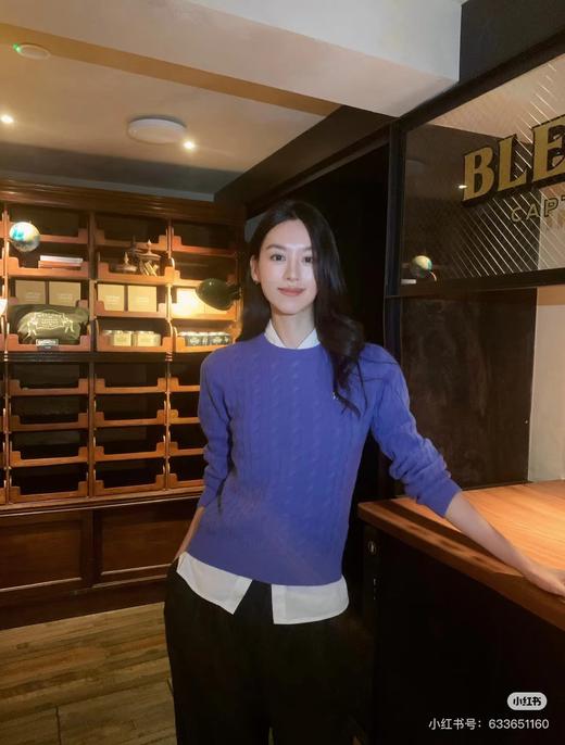 D100421松弛感绞花针织衫女秋季休闲套头羊毛衫潮 商品图8