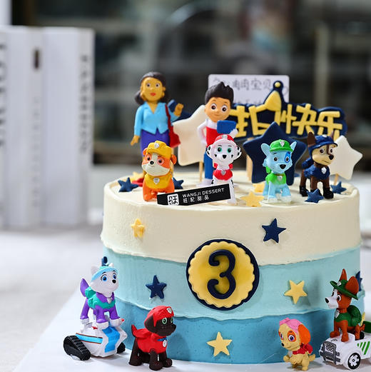 汪汪队，新鲜芒果夹心戚风蛋糕，有进口动物淡奶油和混合乳脂奶油可选 商品图1