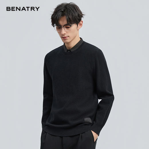 贝纳川2025新品假两件衬衣领毛衣ECT416004 商品图9