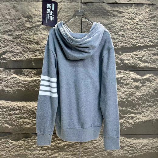D100424秋冬款手臂四条杠针织毛圈连帽卫衣男女同款 商品图5