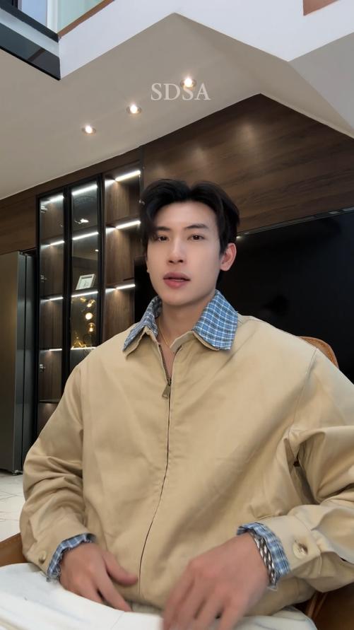 JK02SDSA男士秋冬新款痞帅男装韩版格子拼接翻领夹克百搭时尚开衫外套 商品图0