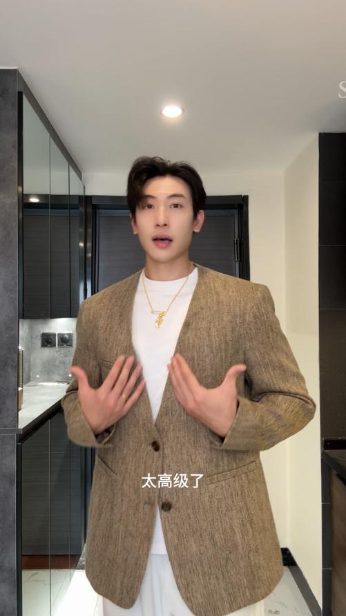 2823SDSA男士秋冬新款痞帅男装复古设计师V领西装外套百搭时尚简约 商品图0