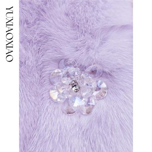 余潇潇【爱神紫罗兰】轻奢高级100水貂皮毛可拆卸立体花朵皮草外套 商品图2