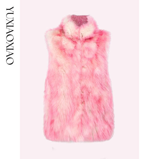 余潇潇【甜欲漩涡】高级感狐狸毛定制渐变色立领马夹皮草秋冬新款 商品图0