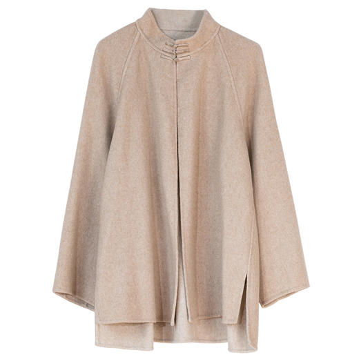 牧衣游原创 进口澳毛毛呢外套新款软糯轻盈中式双面呢大衣 空山落 商品图4