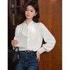 鹿向南「玉兰清茶」法式米白色新中式衬衫女秋新款设计感长袖上衣L58513 商品缩略图0