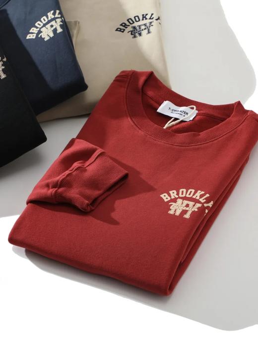 D100404阿美咔叽无感印花抓绒保暖圆领卫衣 商品图3