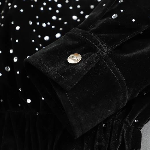 D100409坠银星夜满天星灯芯绒棒球服拉链夹克外套 商品图7