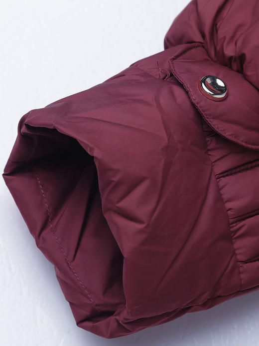 【冬季保暖神器】复古酒红色短款羽绒服女 连帽不可拆卸 90 白鸭绒填充 宽松显瘦面包服 防风抗寒外套 商品图4