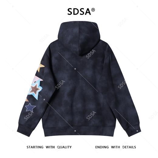 WT244SDSA男士秋冬新款痞帅男装潮牌彩色星星字母印花拉链连帽卫衣百搭 商品图5