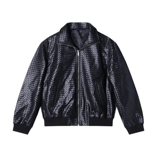 T25326SDSA男士秋冬新款痞帅男装复古皮衣格子拉链立领夹克百搭时尚外套 商品图1