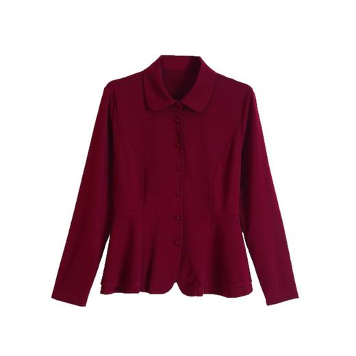 XMZ1068时尚收腰雪纺衬衫女士长袖秋装新款洋气质衬衣小个子修身短款上衣 商品图4