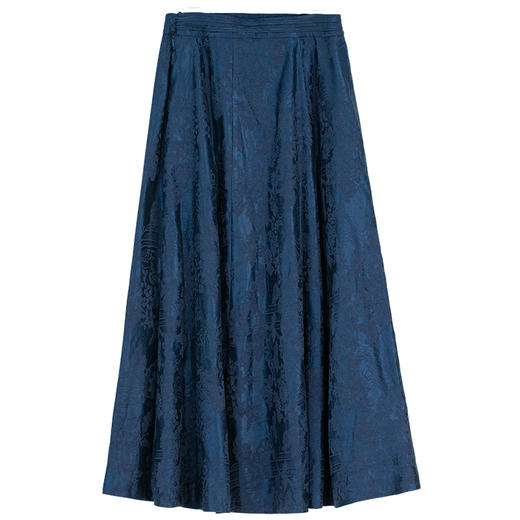 牧衣游原创提花棉麻混纺半身裙通勤复古显瘦宽松百搭A字裙 白马亭 商品图4