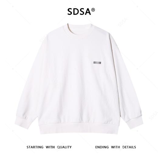 SDSA秋冬新款痞帅男装潮牌简约提花纹理感圆领卫衣百搭宽松上衣 商品图0