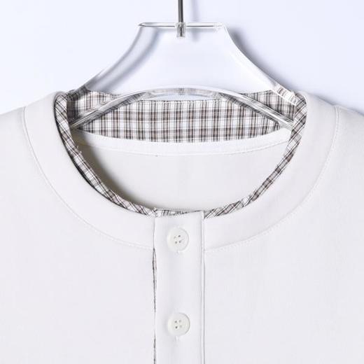 9537SDSA秋冬新款痞帅男装时尚简约拼接半纽扣圆领卫衣百搭宽松上衣 商品图2