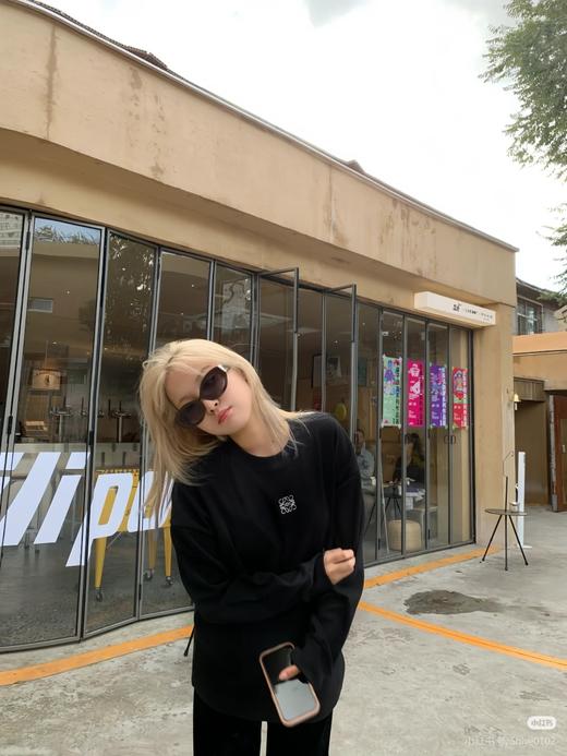 LOE 小罗 高弹宽松螺纹长袖T恤 CX223 商品图2