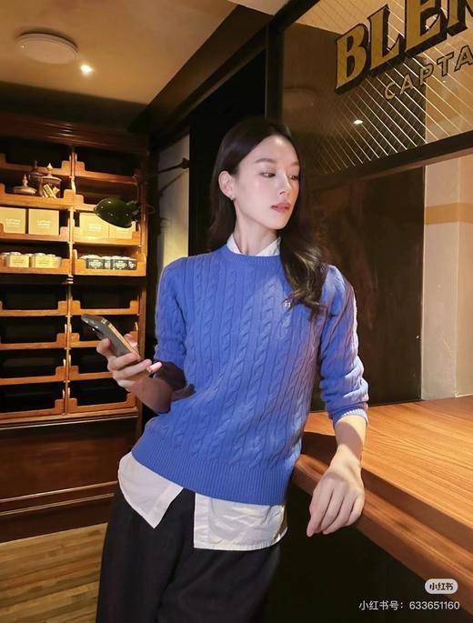 D100421松弛感绞花针织衫女秋季休闲套头羊毛衫潮 商品图7