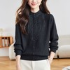 AS-95352025秋冬新款红色木耳边优雅通勤内搭外穿打底上衣立领针织衫女 商品缩略图3