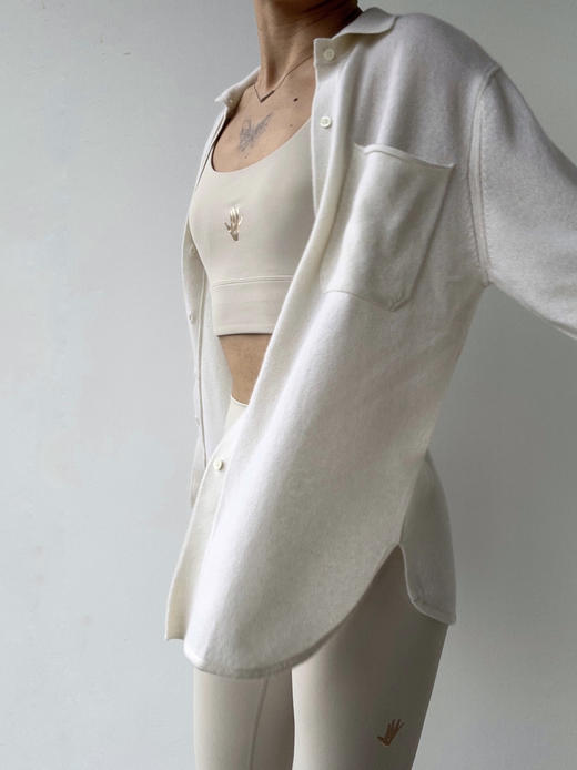 Puree｜#1968 Long Shirt 羊绒长衬衫 [  白 / 驼 / 灰  ] 商品图10