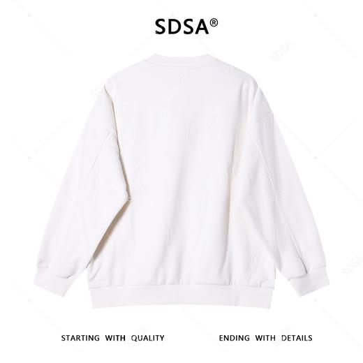 SDSA秋冬新款痞帅男装潮牌简约提花纹理感圆领卫衣百搭宽松上衣 商品图4