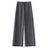 丁摩 灰色毛呢西装裤女秋冬款新款高腰垂感阔腿裤宽松显瘦直筒裤子5ZF-51299 商品缩略图3