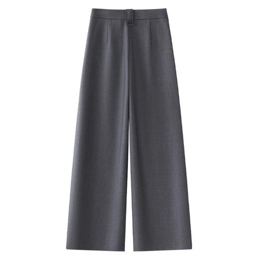 丁摩 灰色毛呢西装裤女秋冬款新款高腰垂感阔腿裤宽松显瘦直筒裤子5ZF-51299 商品图3