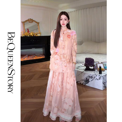 余潇潇【锦绣芳华】时尚高级感桑蚕丝新中式国风外套&休闲裤&半身裙 商品图2