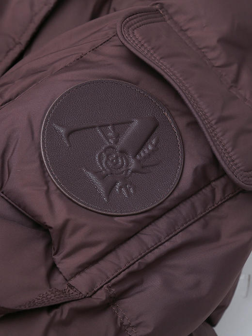 深棕色长款羽绒服女 连帽可拆卸 冬季加厚保暖宽松过膝面包服外套 商品图3