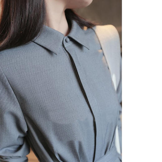 丁摩 西装打底连衣裙中长款减龄气质春秋季高品质衬衫裙5ZF-15478 商品图1