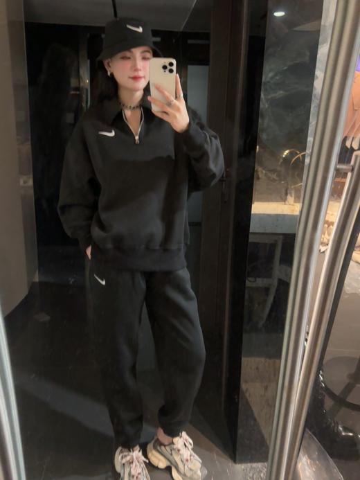 耐家翻领加绒长袖卫衣 男女同款  杏 黑 灰色（FZ3208） 商品图8