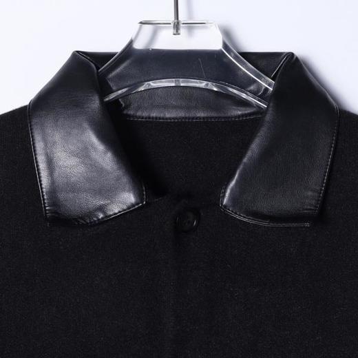 M056SDSA秋冬新款痞帅男装时尚拼色翻领针织衫百搭慵懒风毛衣外套宽松 商品图2