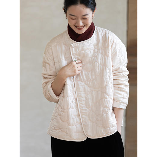 牧衣游原创 丝棉机绣棉衣女冬季新款蓬松轻盈保暖宽松棉服 韵光 商品图2