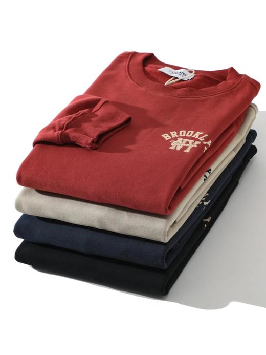 D100404阿美咔叽无感印花抓绒保暖圆领卫衣 商品图4