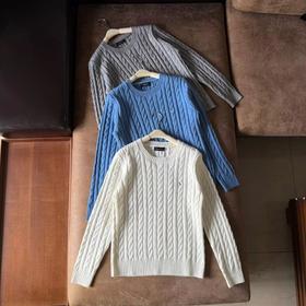 D100421松弛感绞花针织衫女秋季休闲套头羊毛衫潮