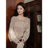鹿向南「柔雾皖梦」宽松慵懒风花咖圆领毛衣女2025秋冬季长袖上衣 商品缩略图3