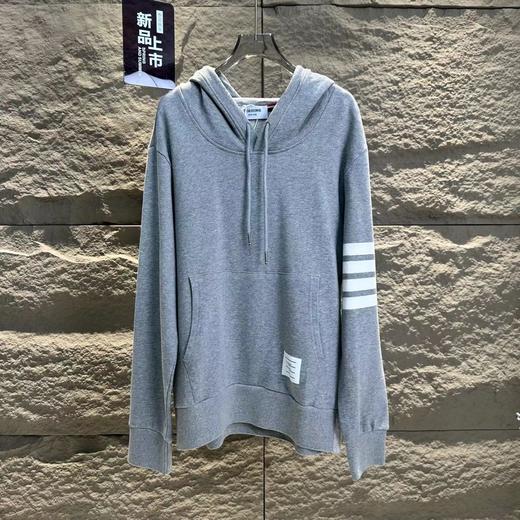 D100424秋冬款手臂四条杠针织毛圈连帽卫衣男女同款 商品图4