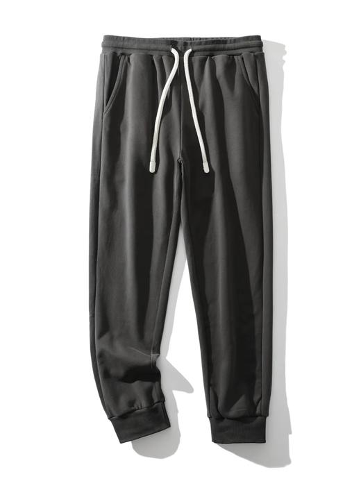 D100403舒美绒棉内里科技抓绒休闲裤纯色螺纹束脚口保暖运动卫裤 商品图12