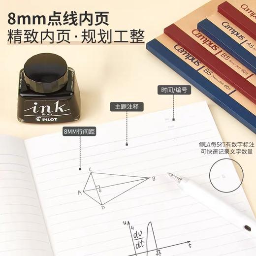 日本国誉CampusS笔记本牛皮封面无线装订记事本点线进口纸顺滑柔和书写速写A5B51本 商品图3