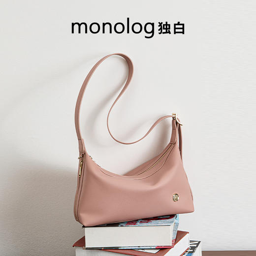 独白X卡拉羊 超轻随性通勤百搭时尚单肩包Hobo包D4061 商品图5