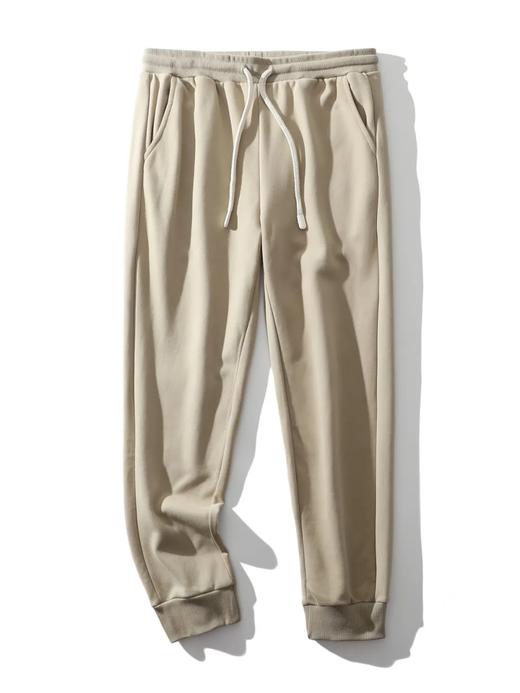 D100403舒美绒棉内里科技抓绒休闲裤纯色螺纹束脚口保暖运动卫裤 商品图10